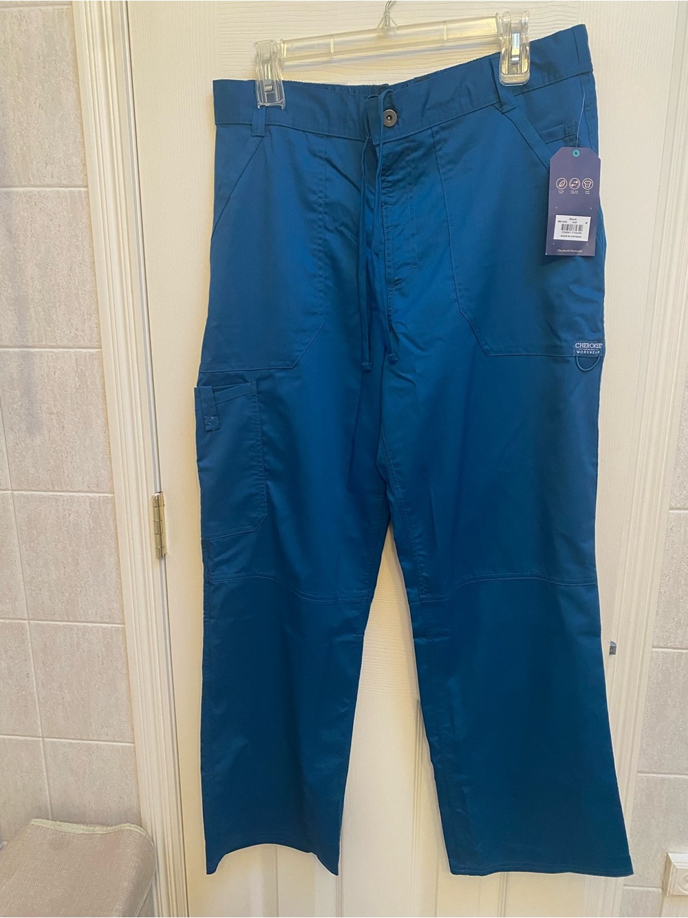 NWT Cherokee Men's Caribbean Blue Cargo Work Pants
